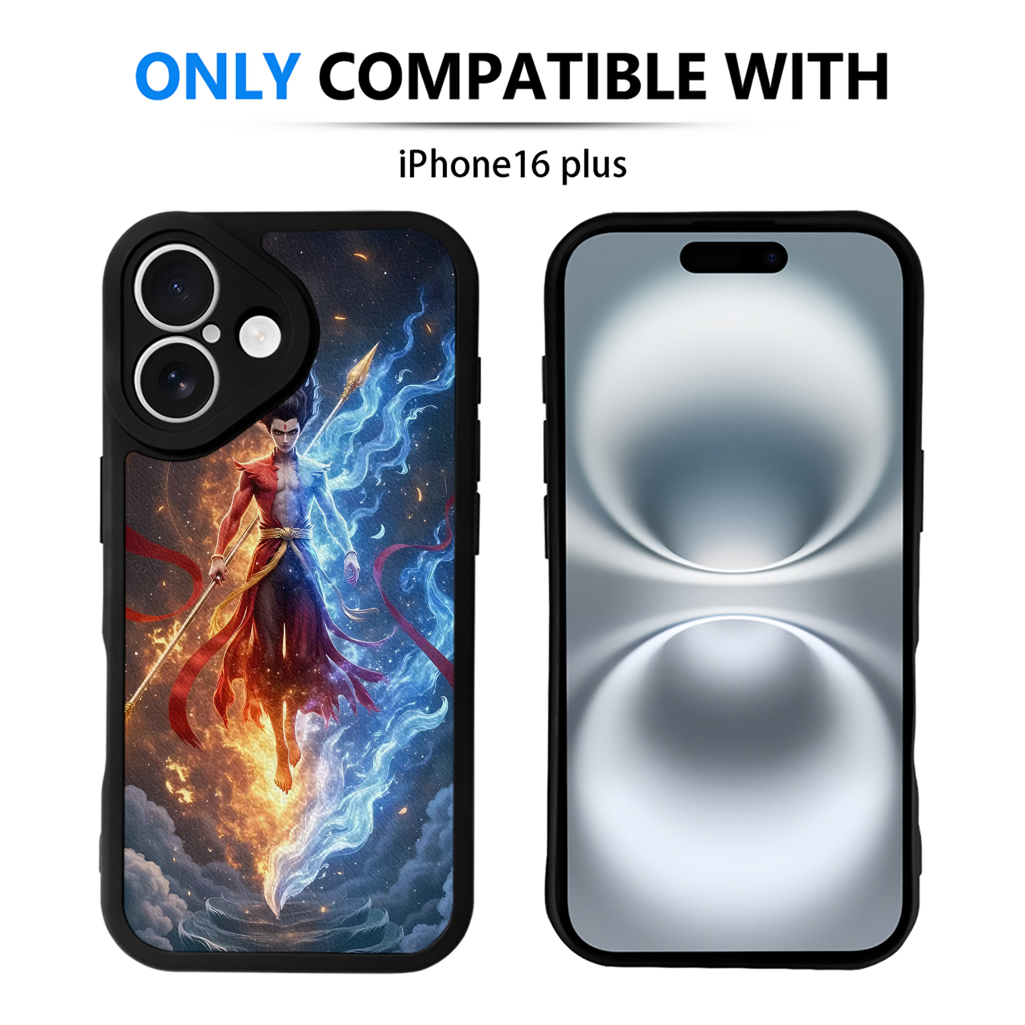 （画像用） Ne Zha 2 ナタ 魔童の大暴れ 【iPhone 16シリーズ対応】シリコンスマホケース（レザー調） 材質：シリコン